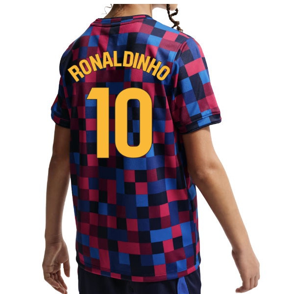 2026 2027 Barcelona Pre Match Shirt Apparel (Kids) (Ronaldinho 10)-ProGear Kits